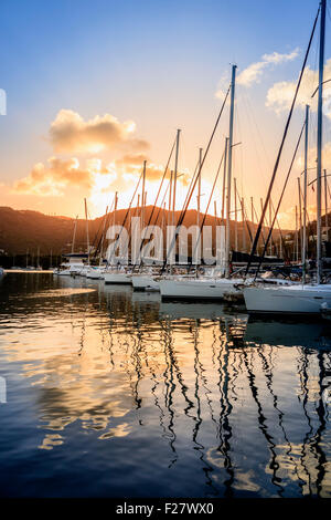 Segelboote in einer Marina in Wickhams Cay II auf Tortola in Britische Jungferninseln Stockfoto