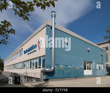 Reykjavik, Island. 28. Juli 2015. Graffiti deckt einen Teil der Seite des Reykjavik Technical College in der Hauptstadt von Island. © Arnold Drapkin/ZUMA Draht/Alamy Live-Nachrichten Stockfoto