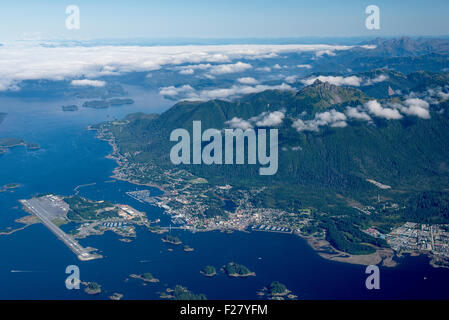 Luftaufnahme von Sitka, Alaska. Stockfoto