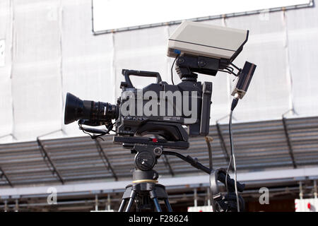 Kamera Film auf einem Stativ Stockfoto