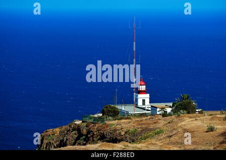 Leuchtturm von Ponta Do Pargo, der westlichste Punkt von Madeira, Portugal Stockfoto