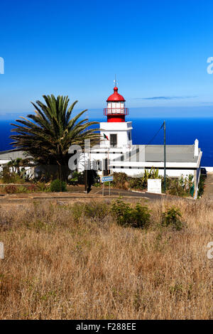 Leuchtturm von Ponta Do Pargo, der westlichste Punkt von Madeira, Portugal Stockfoto