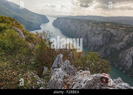 Donau im Nationalpark Djerdap, Serbien Stockfoto