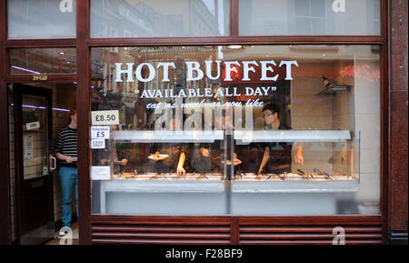 London UK - warmes Buffet Restaurant in Chinatown Stockfoto