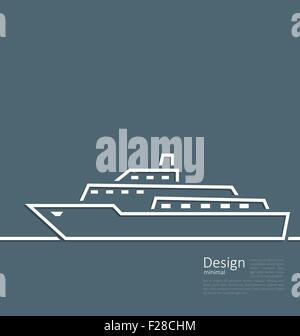Logo des Schiffes in flachen Minimalstil Linie Stock Vektor