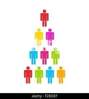 Bunte einfache Symbole Team Stock Vektor