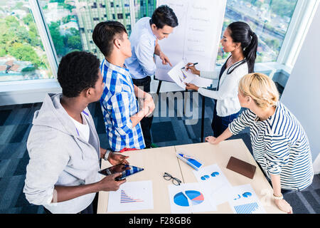 Tech Start-up-Unternehmen Team diskutieren Produkt-Roadmap für Produkt und Investitionen Stockfoto