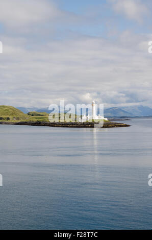 Lismore Leuchtturm Eilean Musdile, Blick von der Fähre, Inneren Hebriden, Schottland, Großbritannien Stockfoto