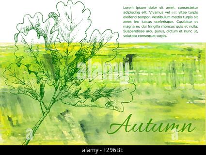 Handgezeichnete Herbstlaub Stock Vektor