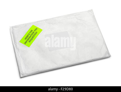 Große E-Mail-Paket mit textfreiraum Isolated on White Background. Stockfoto