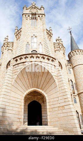 Das Bischöfliche Palais, Modernisme-Gebäude in Astorga Stockfoto