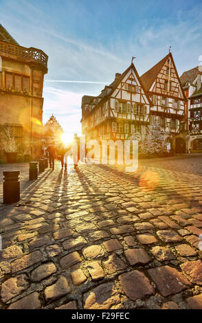 Weihnachtszeit in Colmar.  Haut - Rhin. Das Elsass. Frankreich. Stockfoto