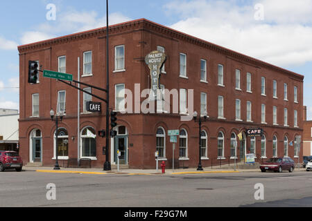 Historische Palmer House Hotel und Café in Sauk Centre, Minnesota Stockfoto