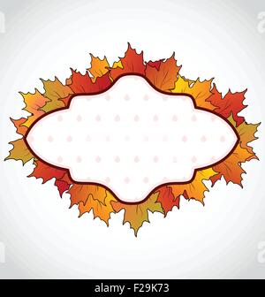 Herbstliche Karte mit bunten Ahornblätter Stock Vektor