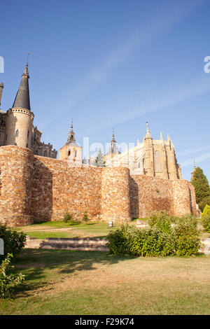 Diese römischen Mauern und bischöflichen Palast von Astorga Stockfoto