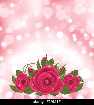 Luxus-Hintergrund mit Strauß rosa Rosen Stock Vektor