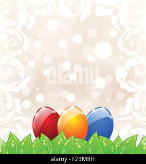 Ostern-Hintergrund mit bunten Eiern Stock Vektor