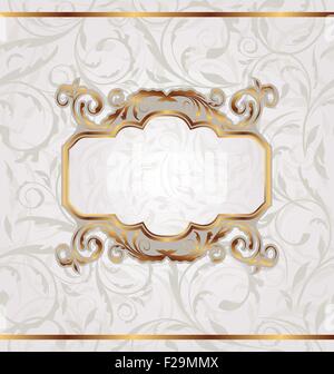 Retro-Goldrahmen, nahtlose floralen Textur Stock Vektor