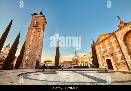 Torre de Santa Maria, Alcalá De Henares, Gemeinschaft von Madrid, Spanien. Stockfoto