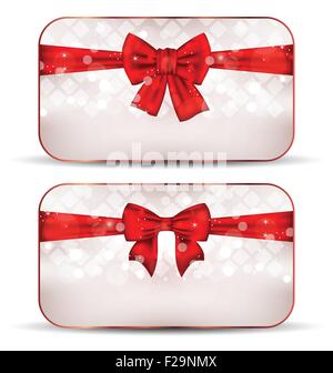 Weihnachtskarten mit Geschenk-Bögen Stock Vektor