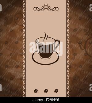Vintage-Hintergrund für Kaffee-Menü, Kaffeebohne Textur Stock Vektor