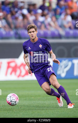 Marcos Alonso (Fiorentina), 12. September 2015 - Fußball / Fußball: italienische "Serie A" match zwischen ACF Fiorentina 1-0 Genoa CFC im Stadio Artemio Franchi in Florenz, Italien. (Foto von Maurizio Borsari/AFLO) Stockfoto