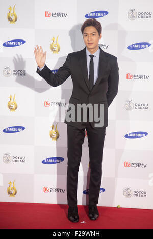 Lee Min-ho, 10. September 2015: südkoreanischer Schauspieler Lee Min-ho besucht einen roten Teppich von Seoul International Drama Awards 2015 in Seoul, Südkorea. © Lee Jae-Won/AFLO/Alamy Live-Nachrichten Stockfoto