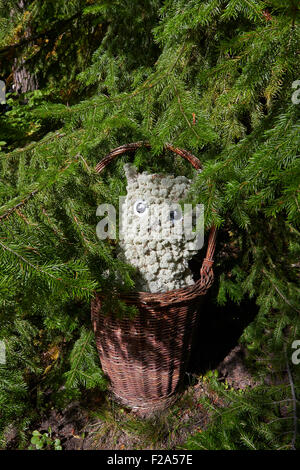 Eule Figur aus Flechten Stockfoto