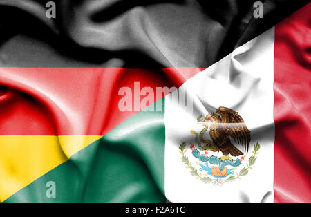 Wehende Flagge von Mexiko und Stockfoto