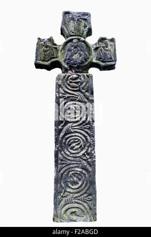 Keltische Kreuz 8. Jh. n. Chr. in Eyam Pfarrkirche, Derbyshire Dales Peaks District, England - Nr. Verkäufe auf Alamy oder anderswo Stockfoto