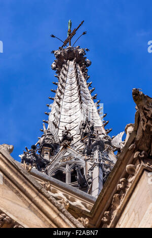 Kathedrale Spire Statuen Wasserspeier Saint Chapelle Paris Frankreich.  Heiliger König Louis 9. erstellt Sainte Chapelle im Jahre 1248 Stockfoto