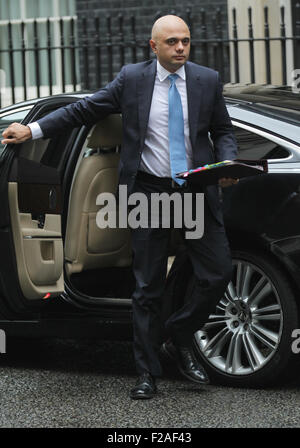 London, UK, 15. September 2015: Sajid Javid MP, Secretary Of State for Business, Innovation und Qualifikationen und Präsident des Verwal- Stockfoto