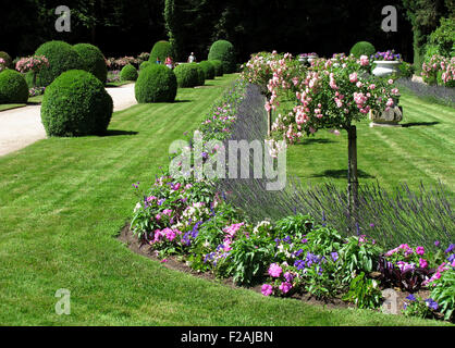 Château de Chenonceau, Catherine Garten, Loire-Tal, Fluss Cher, Indre-et-Loire, Touraine, Frankreich Stockfoto