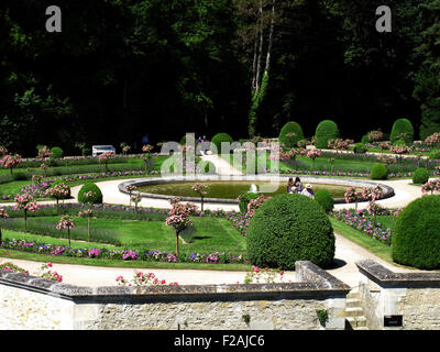 Château de Chenonceau, Catherine Garten, Loire-Tal, Fluss Cher, Indre-et-Loire, Touraine, Frankreich Stockfoto