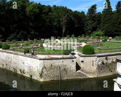 Château de Chenonceau, Catherine Garten, Loire-Tal, Fluss Cher, Indre-et-Loire, Touraine, Frankreich Stockfoto