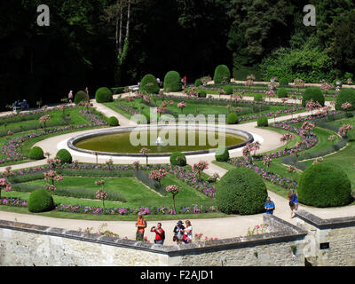 Château de Chenonceau, Catherine Garten, Loire-Tal, Fluss Cher, Indre-et-Loire, Touraine, Frankreich Stockfoto