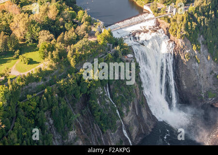 Chute Montmorency Wasserfälle sind in diesem Luftbild in Québec (Stadt) abgebildet. Stockfoto