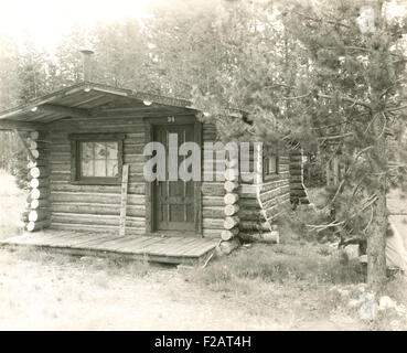 Log Cabin in the Woods (OLVI007 OU547 F) Stockfoto