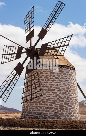 Windmühle Fuerteventura, Kanarische Inseln, Spanien Stockfoto