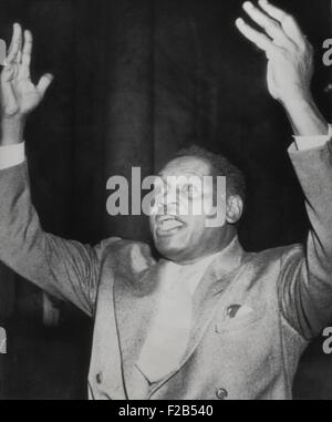 Schauspieler und Sänger Paul Robeson Zeugnis gegen die Mundt-Nixon Bill kommunistischen Registrierung Rechnung. Die Rechnung starb im Senat, Stockfoto