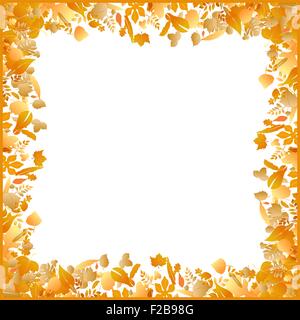 Herbst-Rahmen aus verschiedenen Blättern Stock Vektor