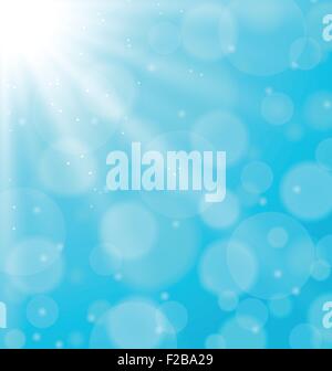 Abstrakter blauer Hintergrund mit Sonnenstrahl Stock Vektor