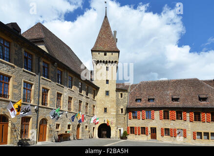 Colombier Burg, Schweiz Stockfoto