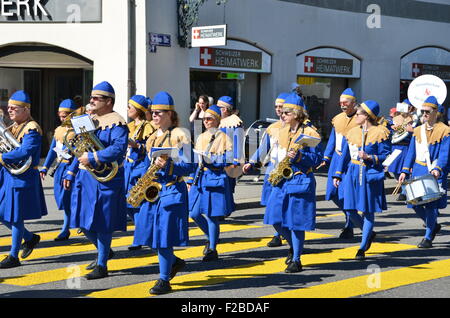 Zürich - 1. AUGUST: Traditionelle Parade in Zürich am Schweizer Nationalfeiertag, 1. August 2013 in Zürich Stockfoto