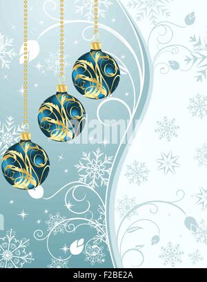 Weihnachten Hintergrund mit Set Kugeln Stock Vektor