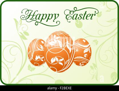 Ostern Eiern auf floraler Hintergrund gesetzt Stock Vektor