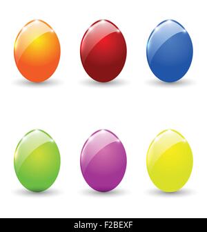 Ostern set bunte Eiern isoliert Stock Vektor
