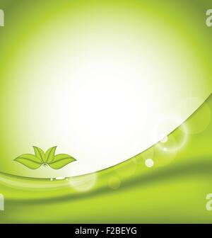Ökologie-Hintergrund mit grünen Blättern Stock Vektor