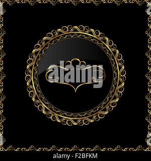 Luxus gold Ornament mit emblem Stock Vektor