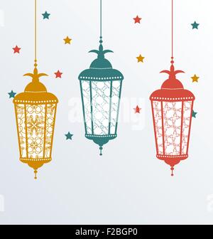 Komplizierte arabische Lampen für Ramadan Kareem Stock Vektor